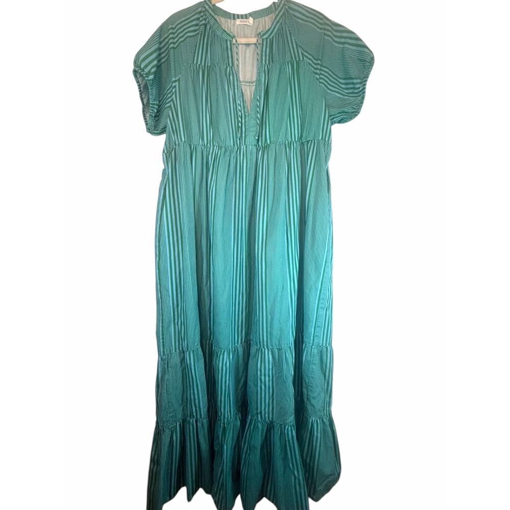 Mersea Blue and Green Striped Dress - Size L/XL - Picture 10 of 12